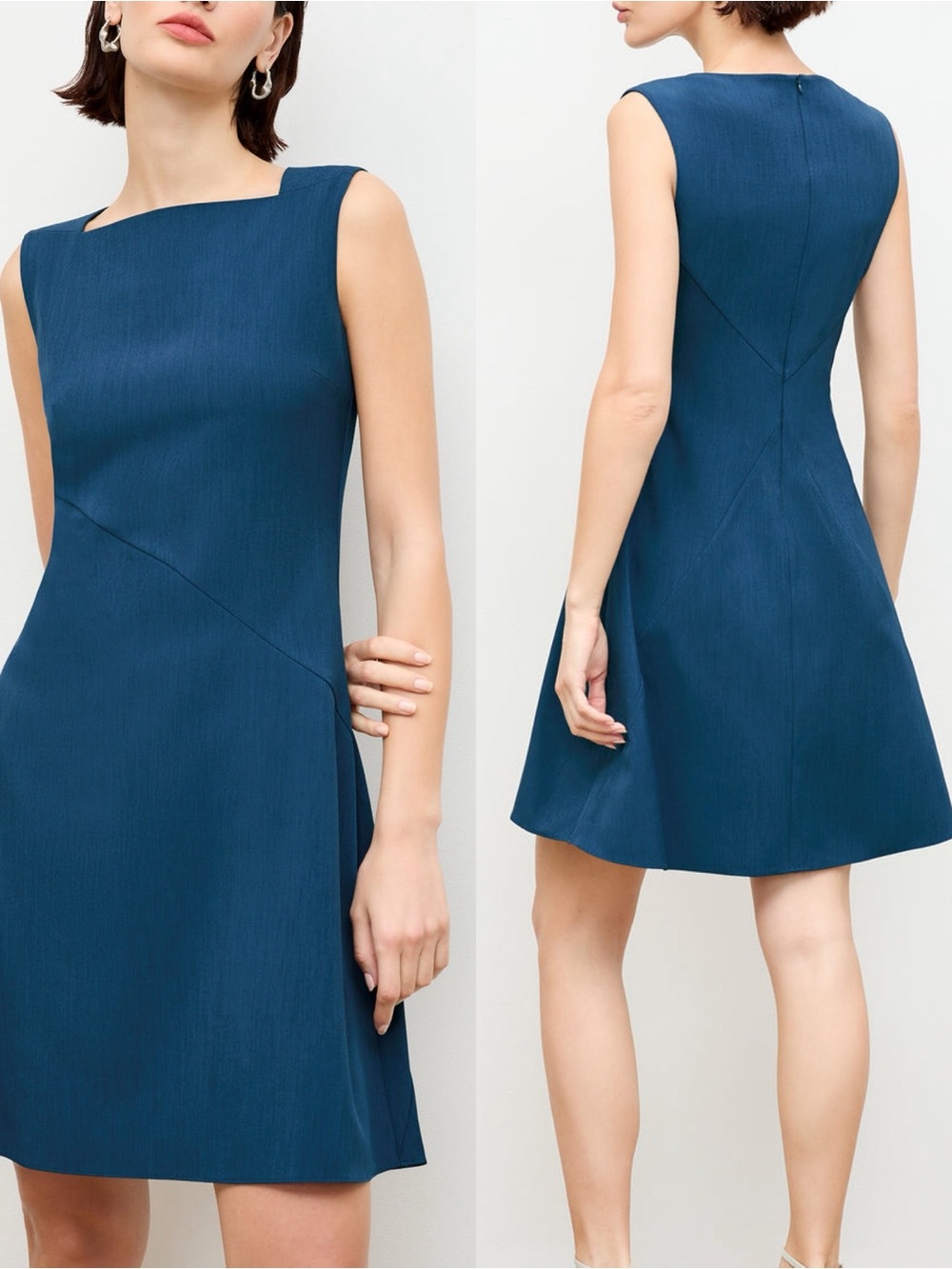 M.M. Lafleur Pauline Blue Green A-Line Sleeveless Mini Dress L (12)